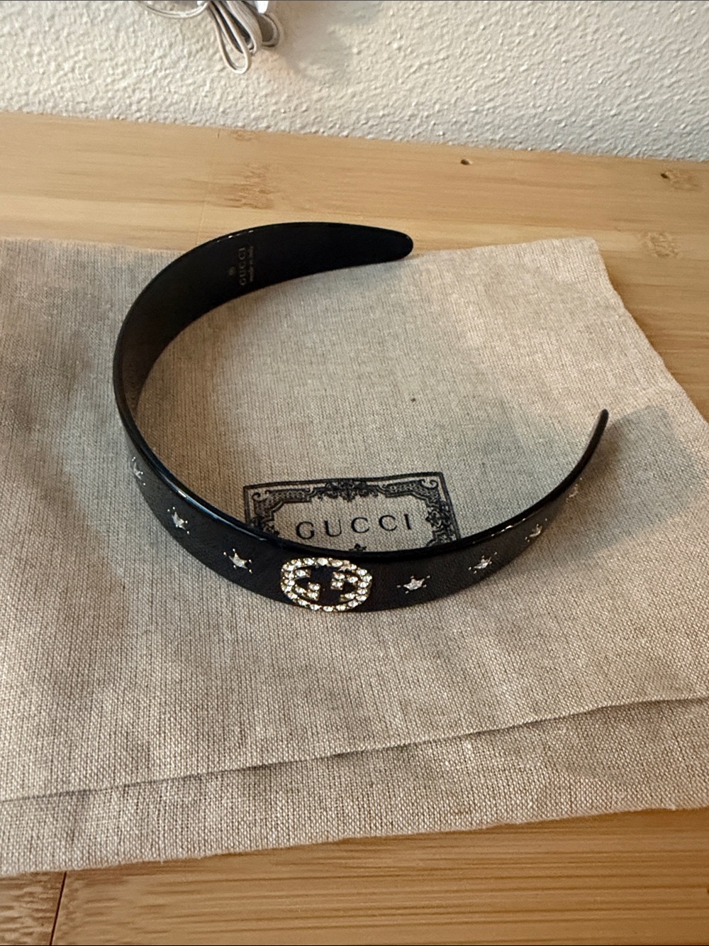 Gucci Black Crystal GG Star-Studded Headband - Picture 2 of 2